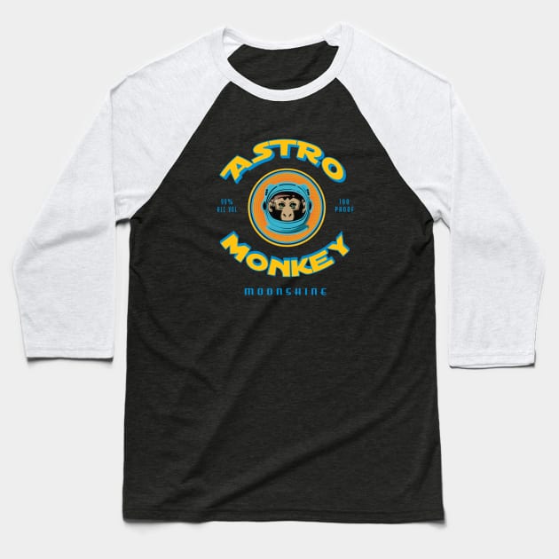 Astro Monkey Moonshine Baseball T-Shirt by Fuckinuts